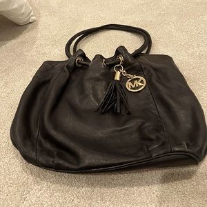 Michael Kors leather gathered handbag